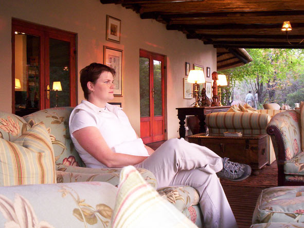 Ramona Rubach - relaxing at Ngala Safari Lodge